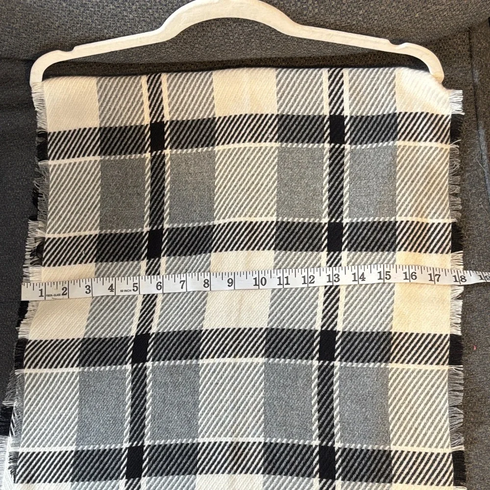 Indigo Black & White Plaid scarf/Wrap